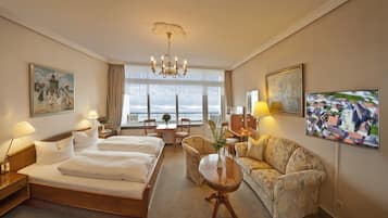 Grand Double Room, Balcony, Sea View | Premium bedding, minibar, in-room safe, desk