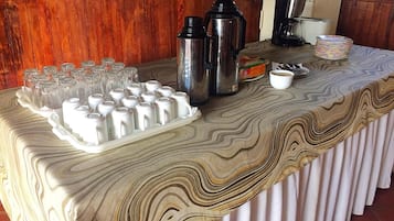 Breakfast, lunch, dinner served; local cuisine