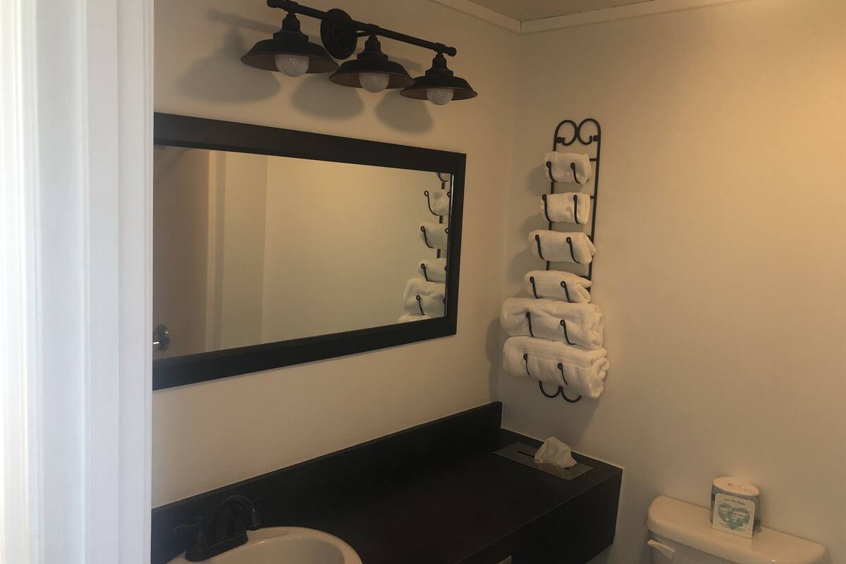 riverfront room, non smoking, 2 double beds | bathroom | combined shower/bathtub, free toiletries, towels