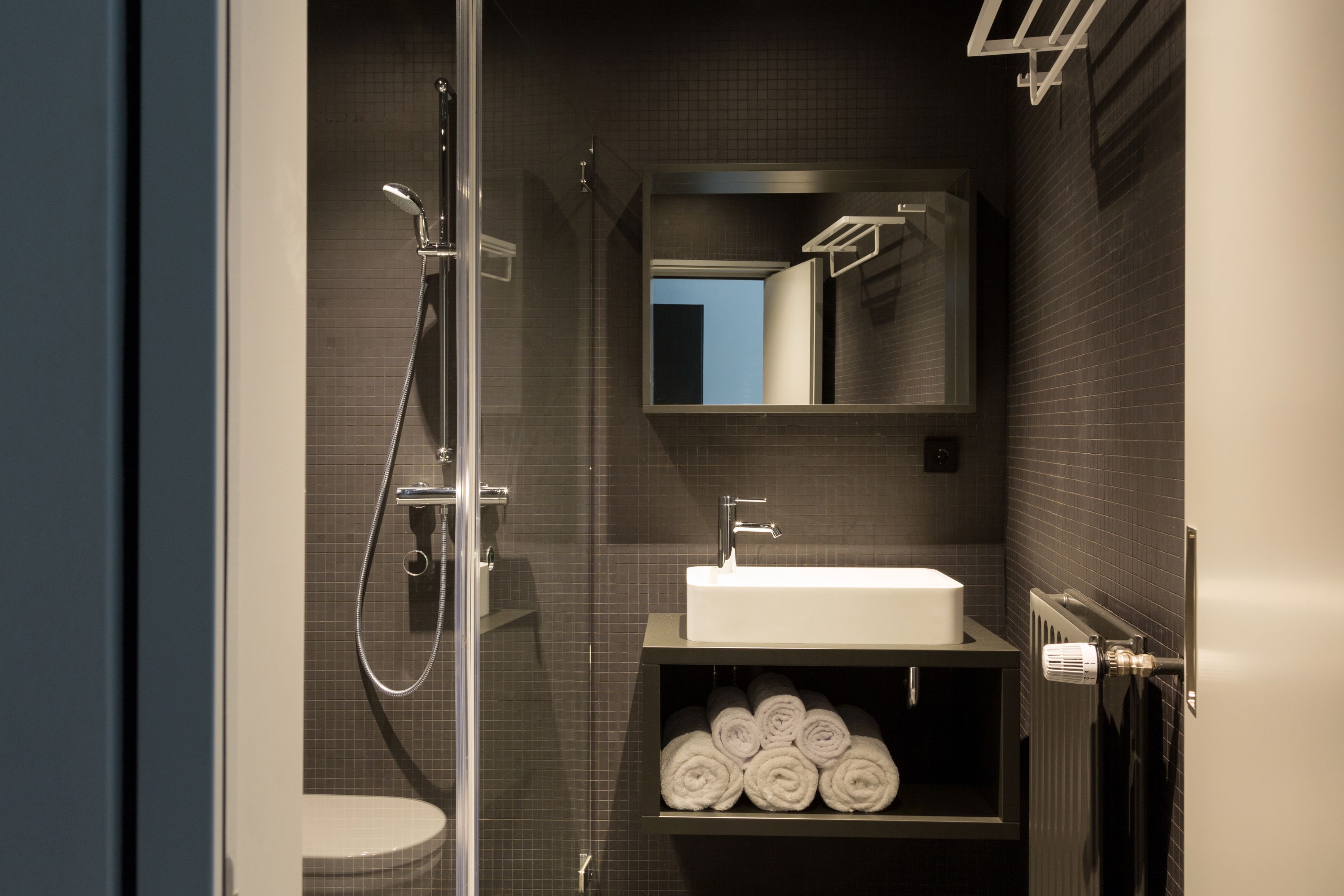 free toiletries, hair dryer, towels