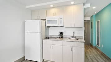 Fridge, microwave, coffee/tea maker