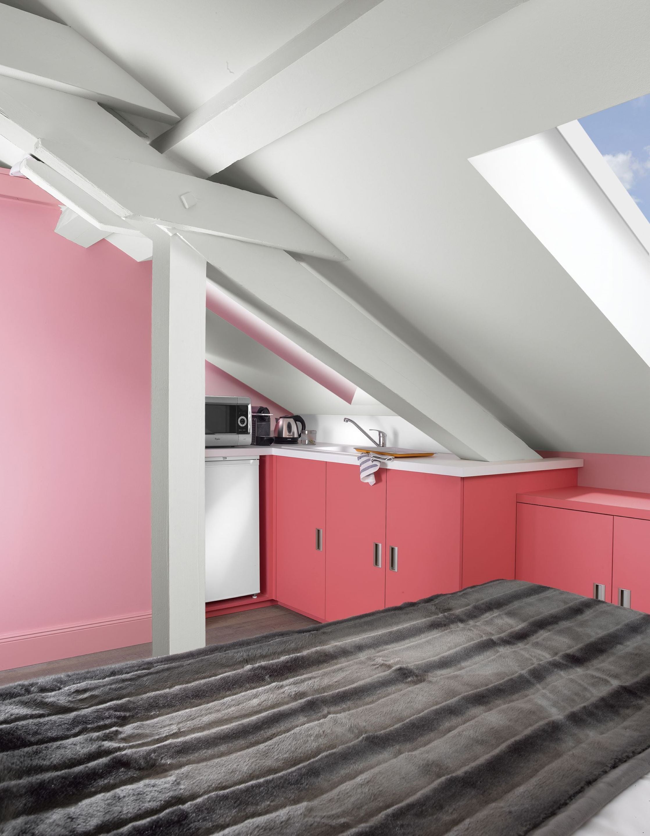 fridge, microwave, espresso maker, coffee/tea maker