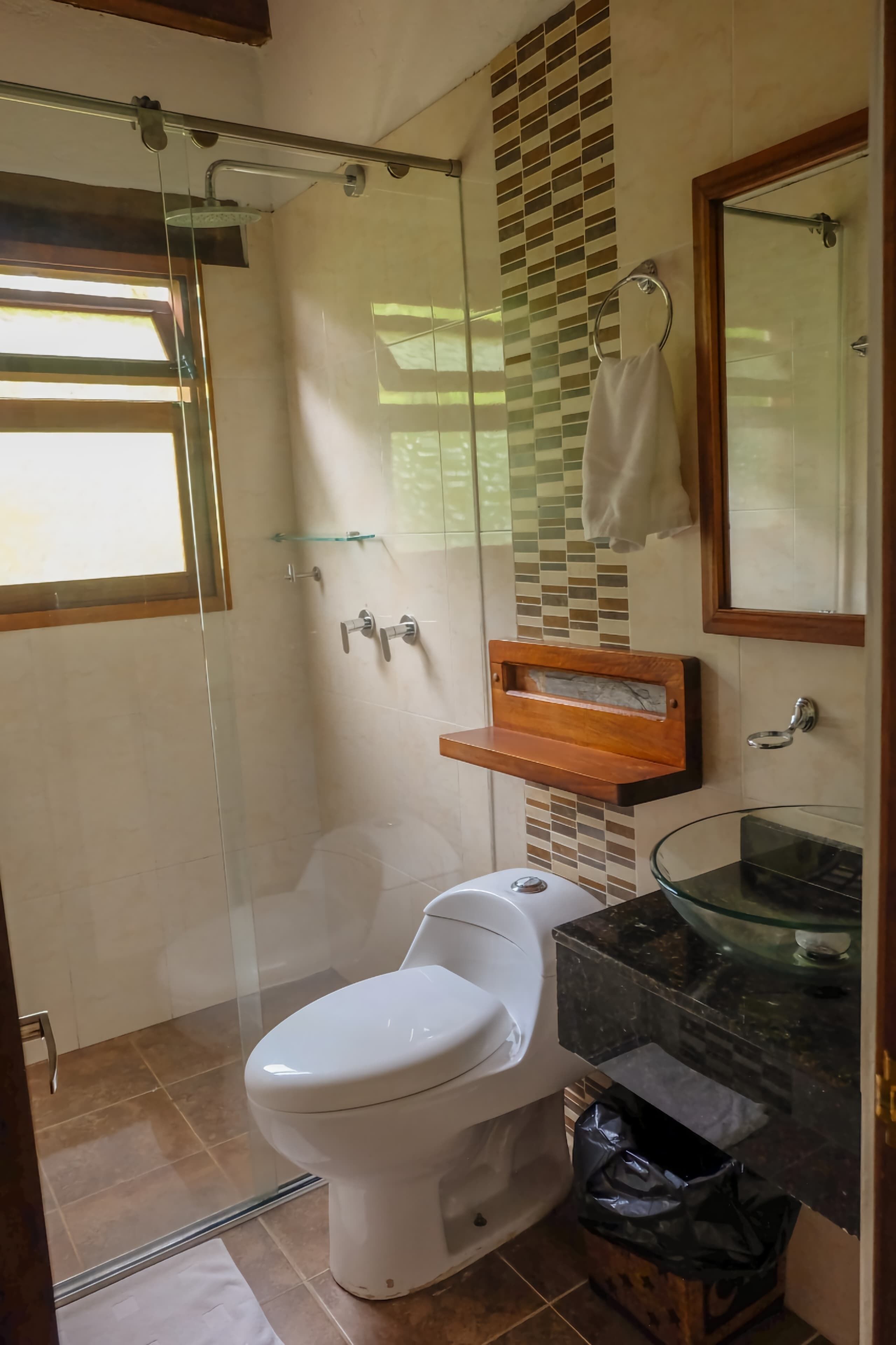 free toiletries, slippers, towels