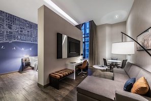 Suite, 1 King Bed with Sofa bed, Non Smoking | Premium bedding, desk, iron/ironing board, cots/infant beds - Cambria Hotel Chicago Loop - Theatre District (Chicago)