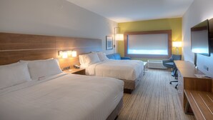 A hotel room with two beds, a desk, a chair, a TV, and a window. - Holiday Inn Express & Suites Fort Mill by IHG (Fort Mill)