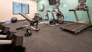 A fitness center with treadmills, elliptical machines, a bench, and free weights. - Holiday Inn Express & Suites Camas - Vancouver by IHG (Camas)