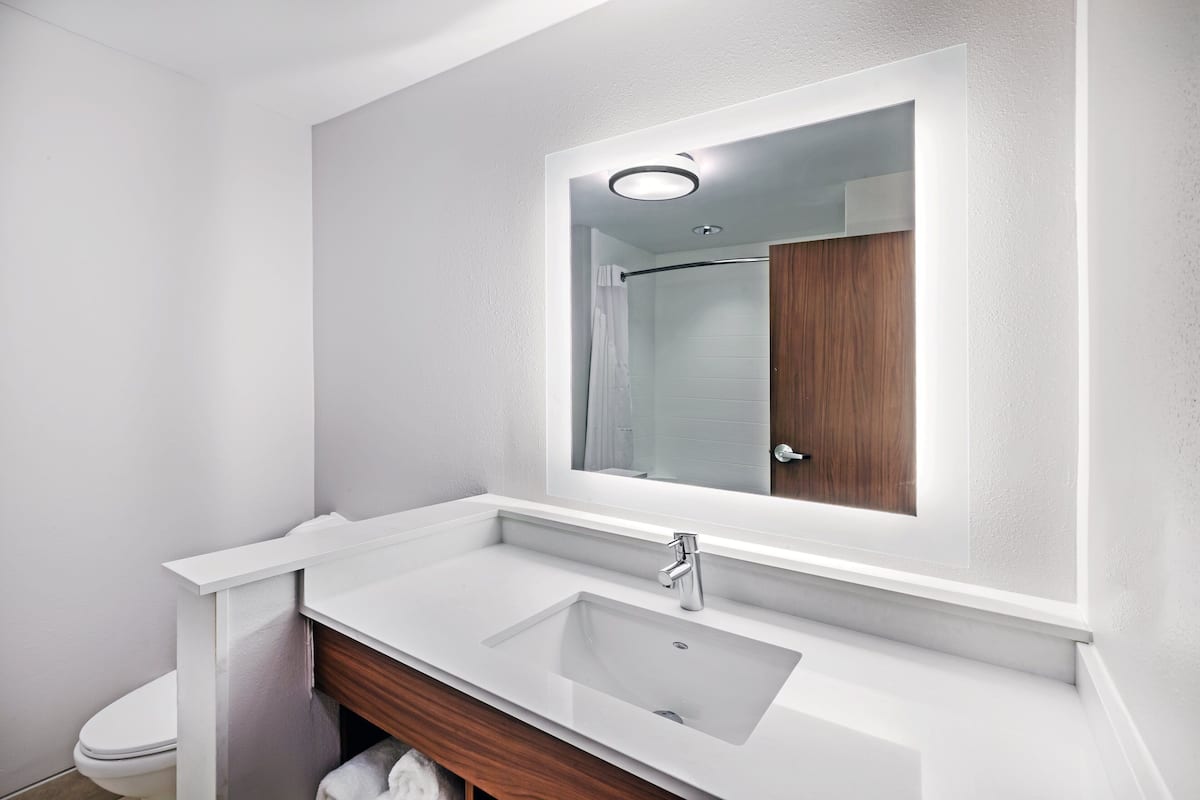 suite, multiple beds | bathroom | deep-soaking bathtub, free toiletries, hair dryer, towels