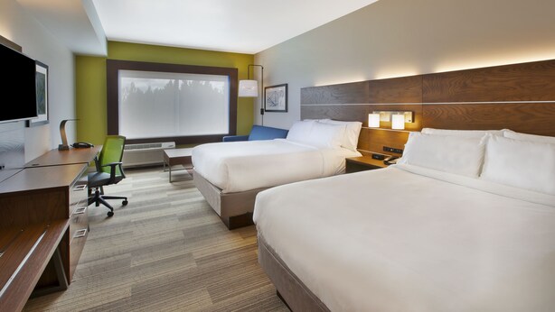 A hotel room with two beds, a desk, a chair, and a TV. - Holiday Inn Express & Suites South Hill by IHG (South Hill)