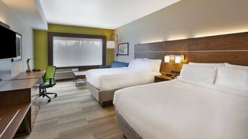 In-room safe, desk, laptop workspace, blackout curtains