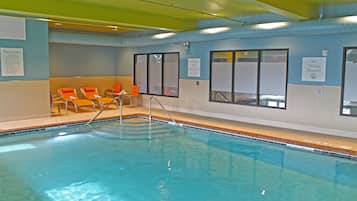 Indoor pool, open 8 AM to 10 PM, sun loungers