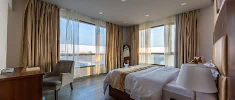 Sábanas de algodón egipcio, ropa de cama de alta calidad y minibar