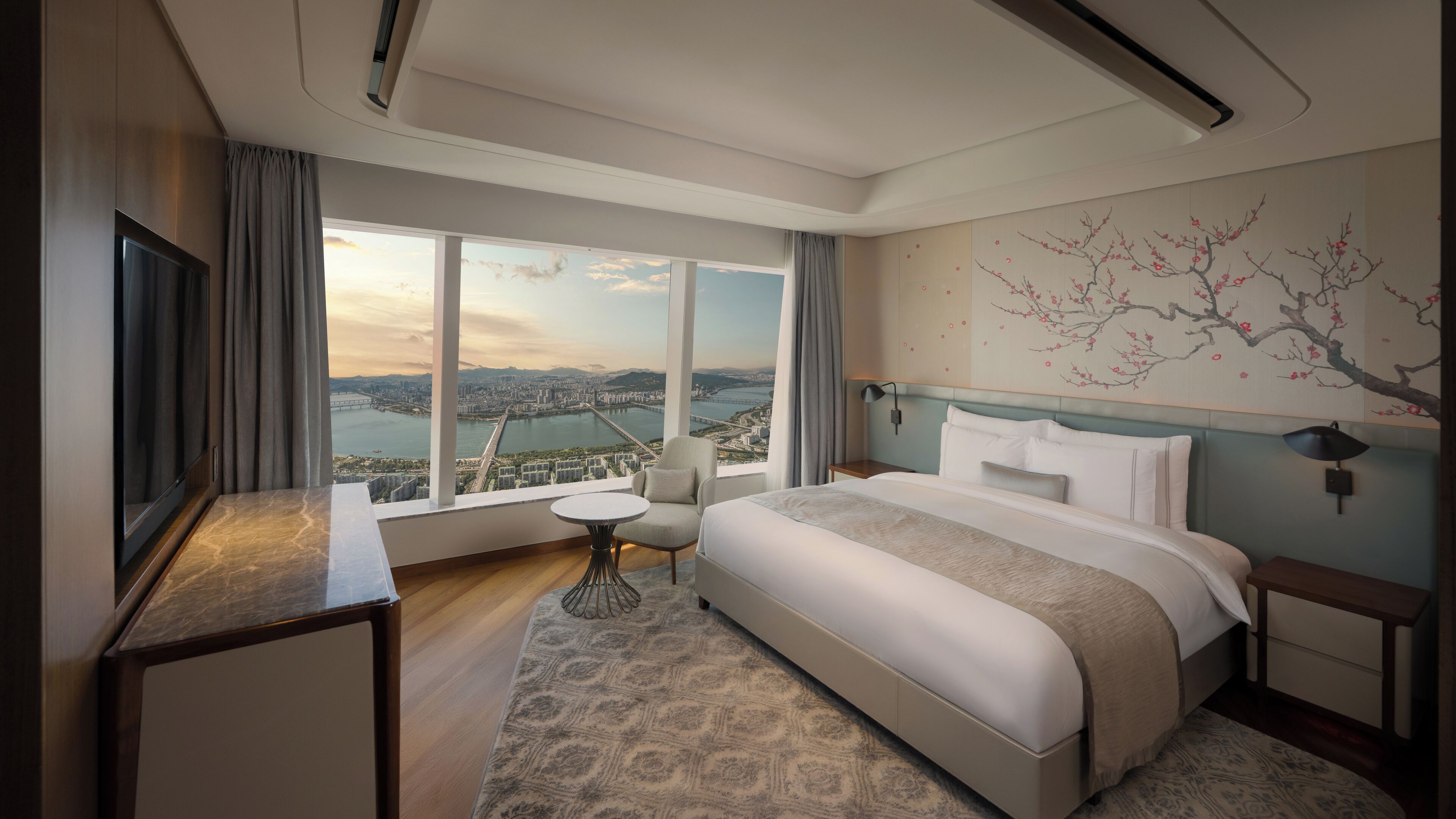 Ropa de cama de alta calidad y minibar 