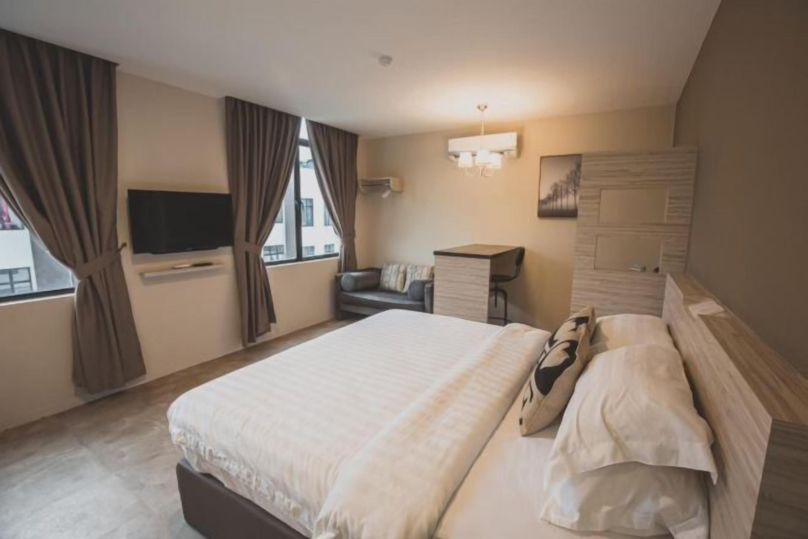 Desk, free WiFi, bed sheets