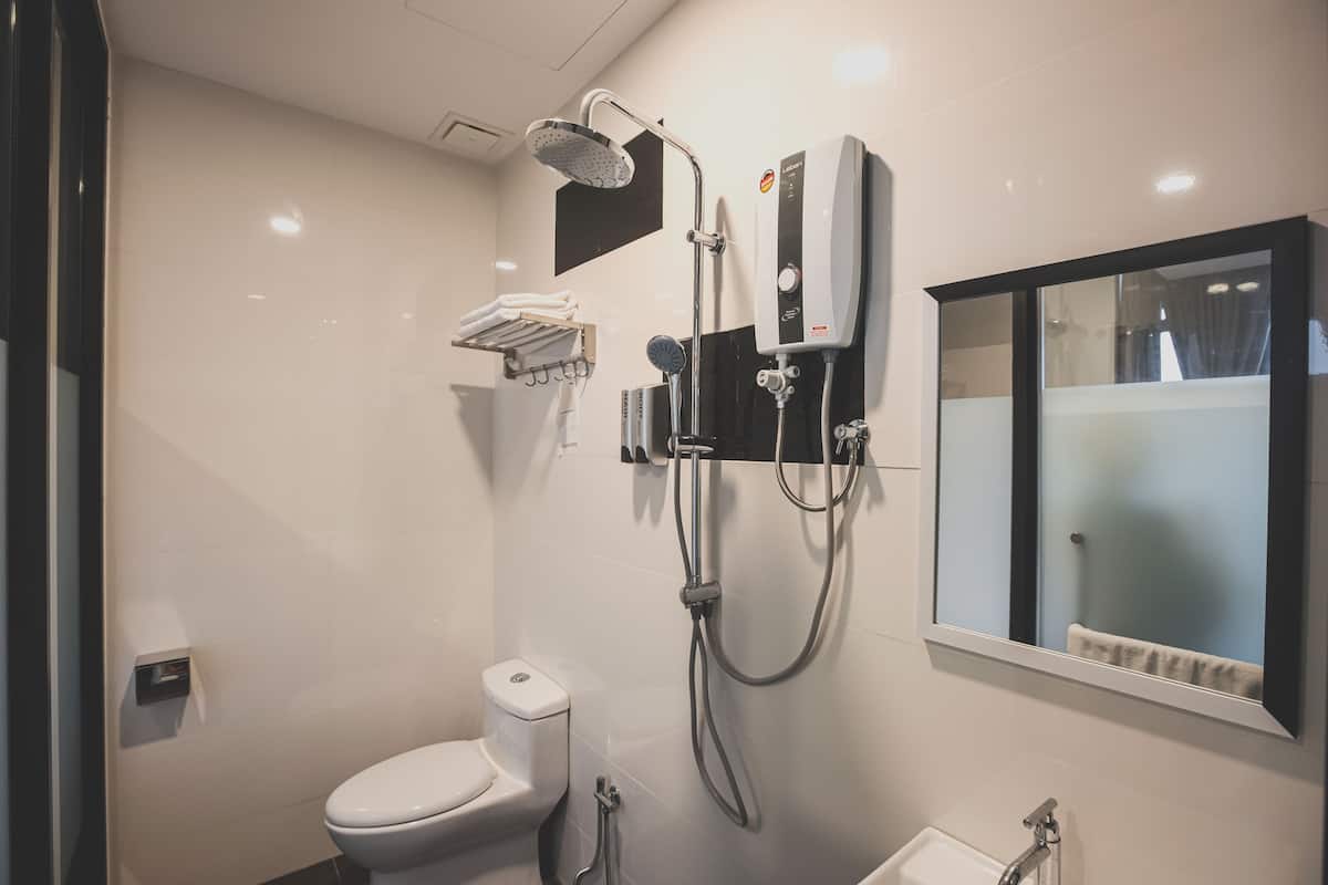 free toiletries, hair dryer, slippers, soap