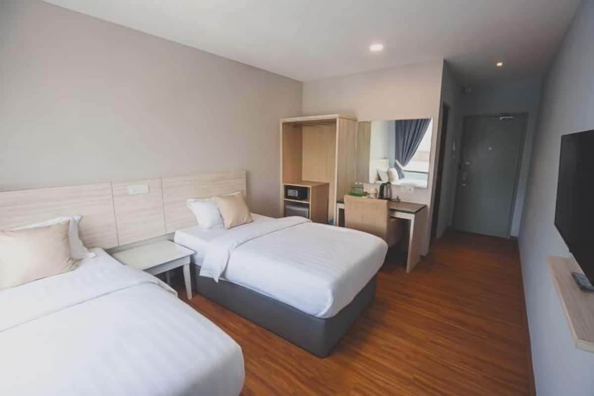 Desk, free WiFi, bed sheets