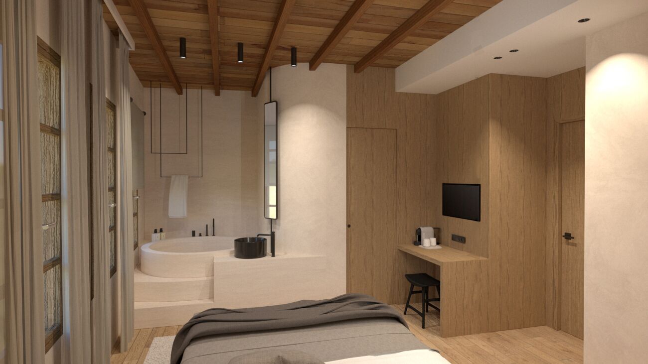 Honeymoon Suite Indoor Tub | Ropa de cama de alta calidad y colchones con acolchado adicional