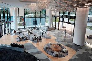 Lobby lounge, garden views, open daily