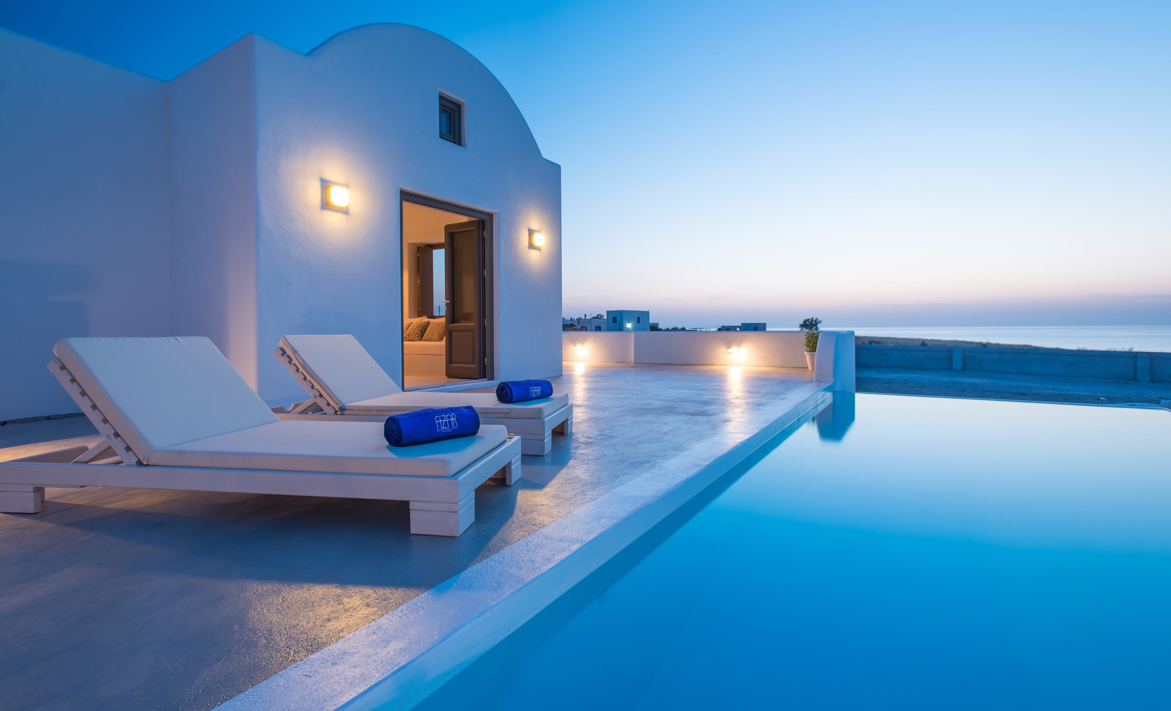 Luksus-villa - privat pool - havudsigt | Pool | Udendørs pool, liggestole