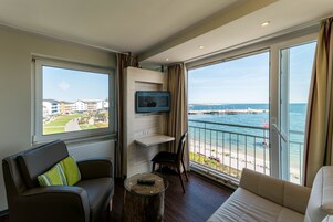 Suite, Sea Facing | Free minibar items, in-room safe, desk, laptop workspace