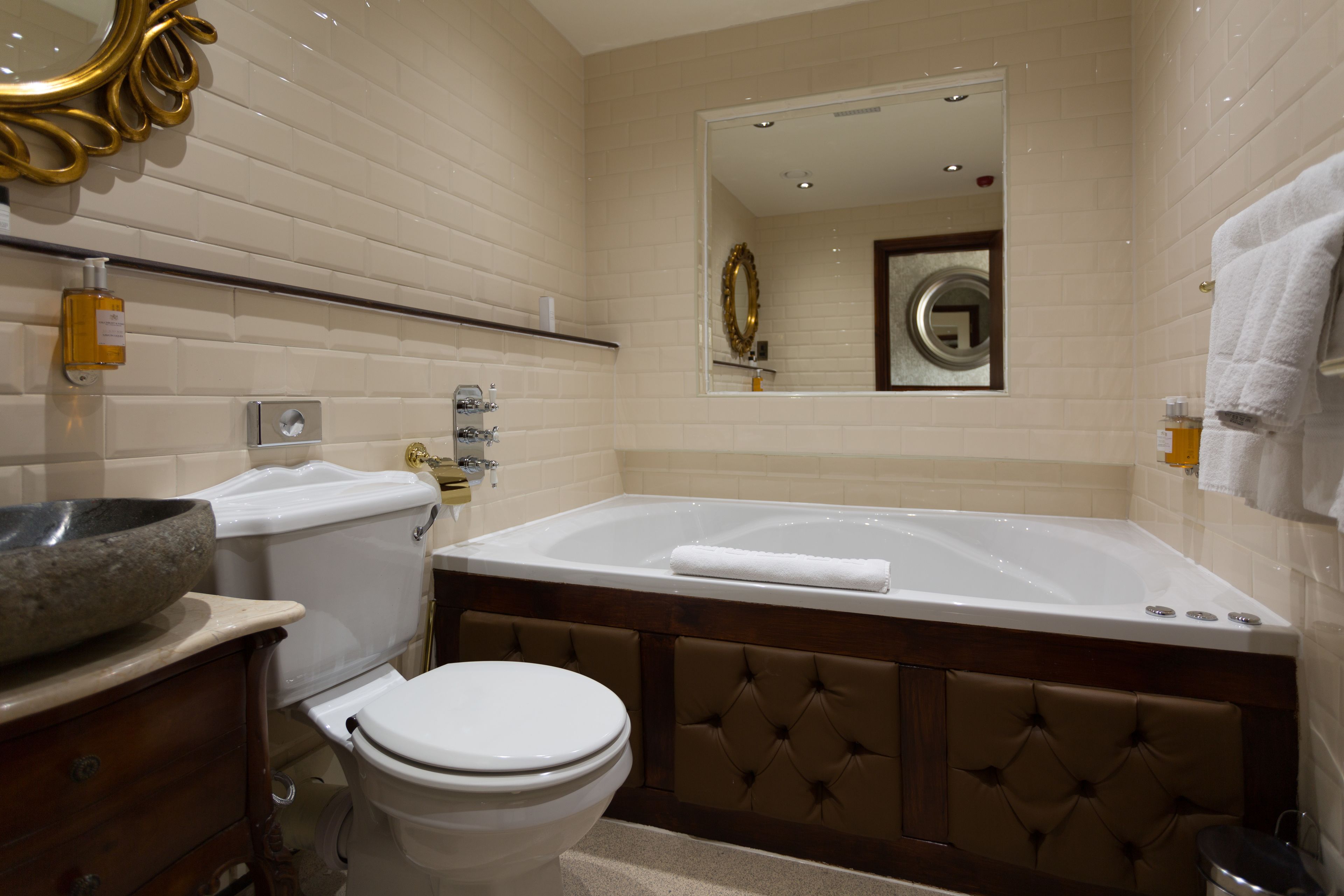 free toiletries, hair dryer, towels