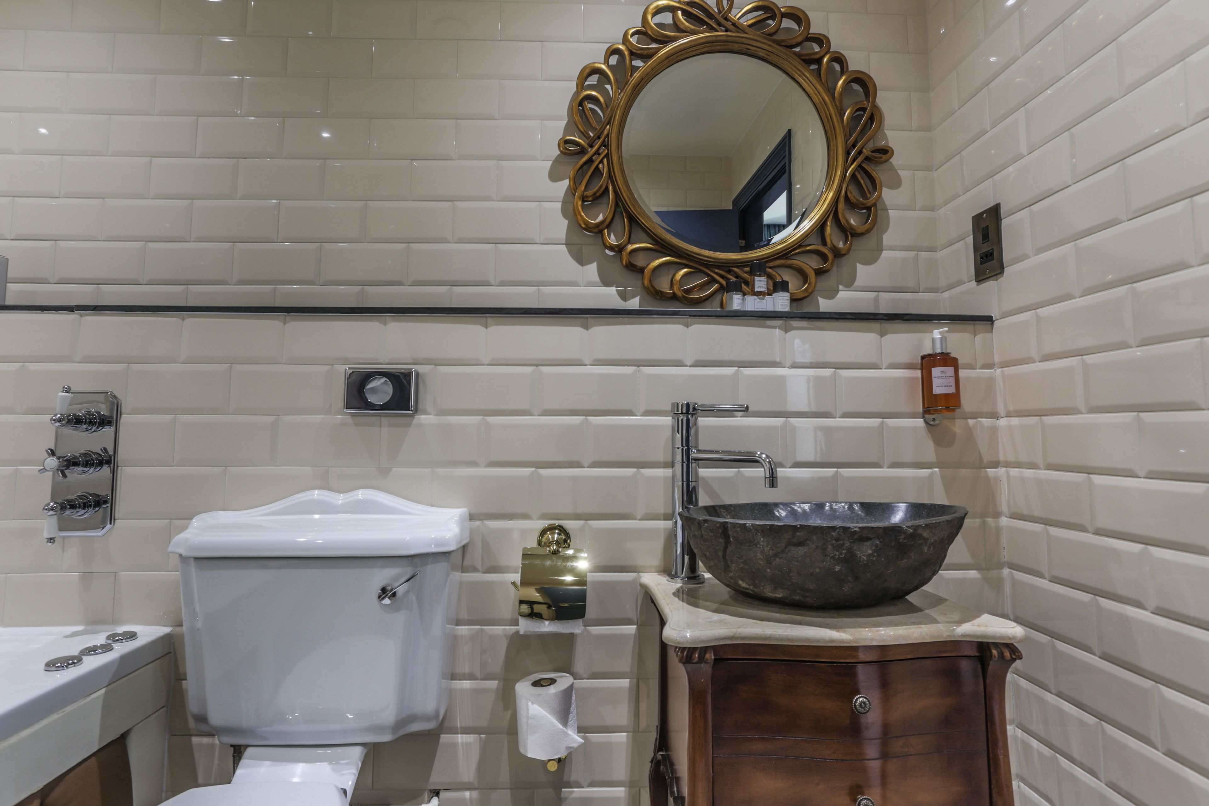 free toiletries, hair dryer, towels