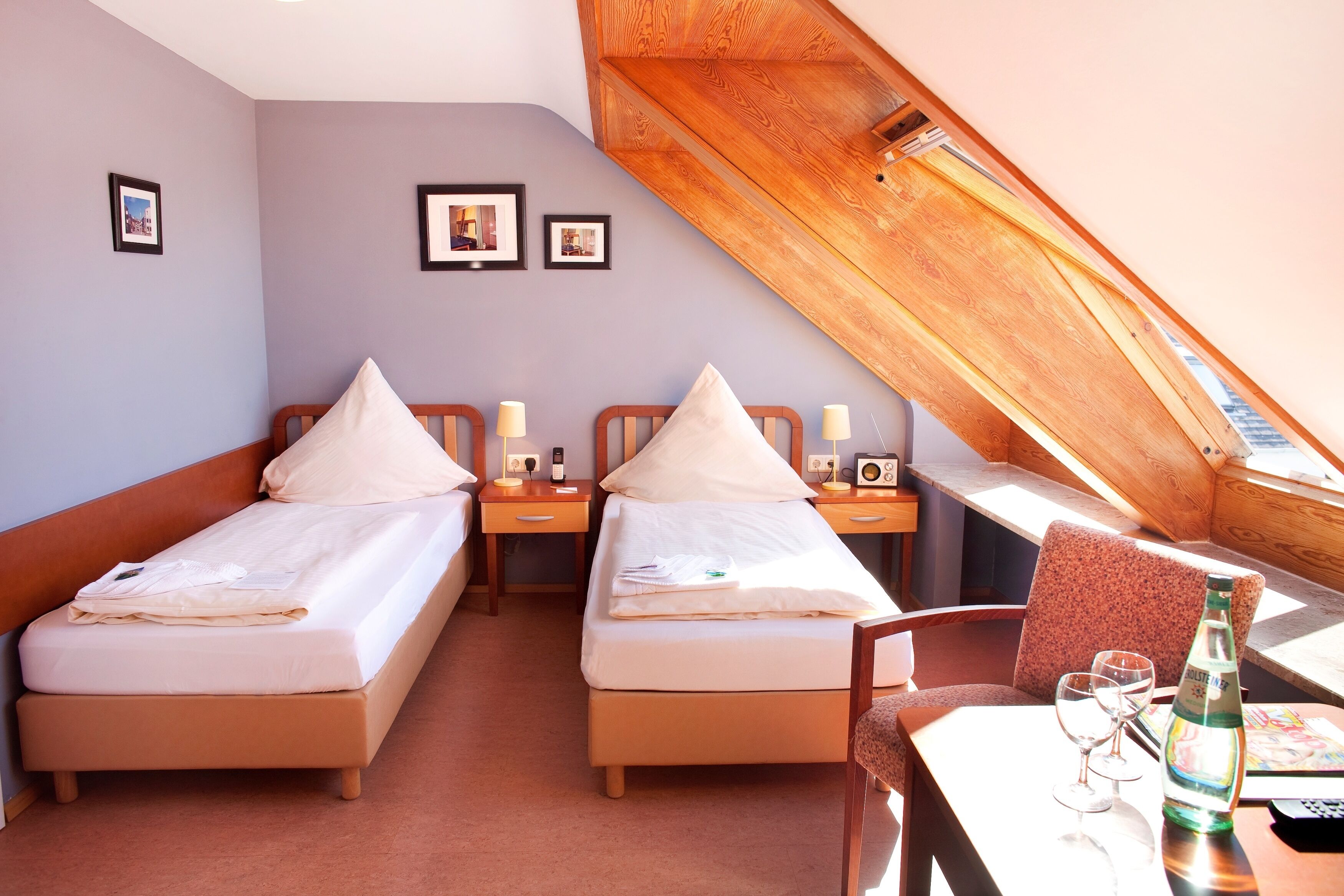 free minibar items, in-room safe, free wifi, bed sheets