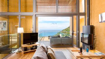 Luxury Villa, 2 Bedrooms, Private Pool | Living room | Flat-screen TV, DVD player