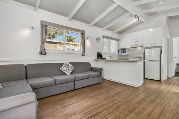 Villa, Lagoon View | Living area | Flat-screen TV, DVD player - BIG4 Mannum Holiday Park (Mannum)