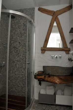 Standard Room, 1 Bedroom, Non Smoking, Courtyard View | Bathroom | Shower, free toiletries, hair dryer, slippers - Ala Hotel - Special Class - Adults Only (Cesme)