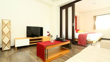 Blackout curtains, iron/ironing board, free WiFi