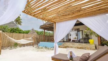 Bangalô lua de mel, 1 cama King, de frente para a praia | Vista do quarto