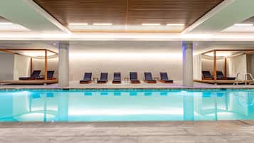 Indoor pool, open 6:00 AM to 10:00 PM, free cabanas