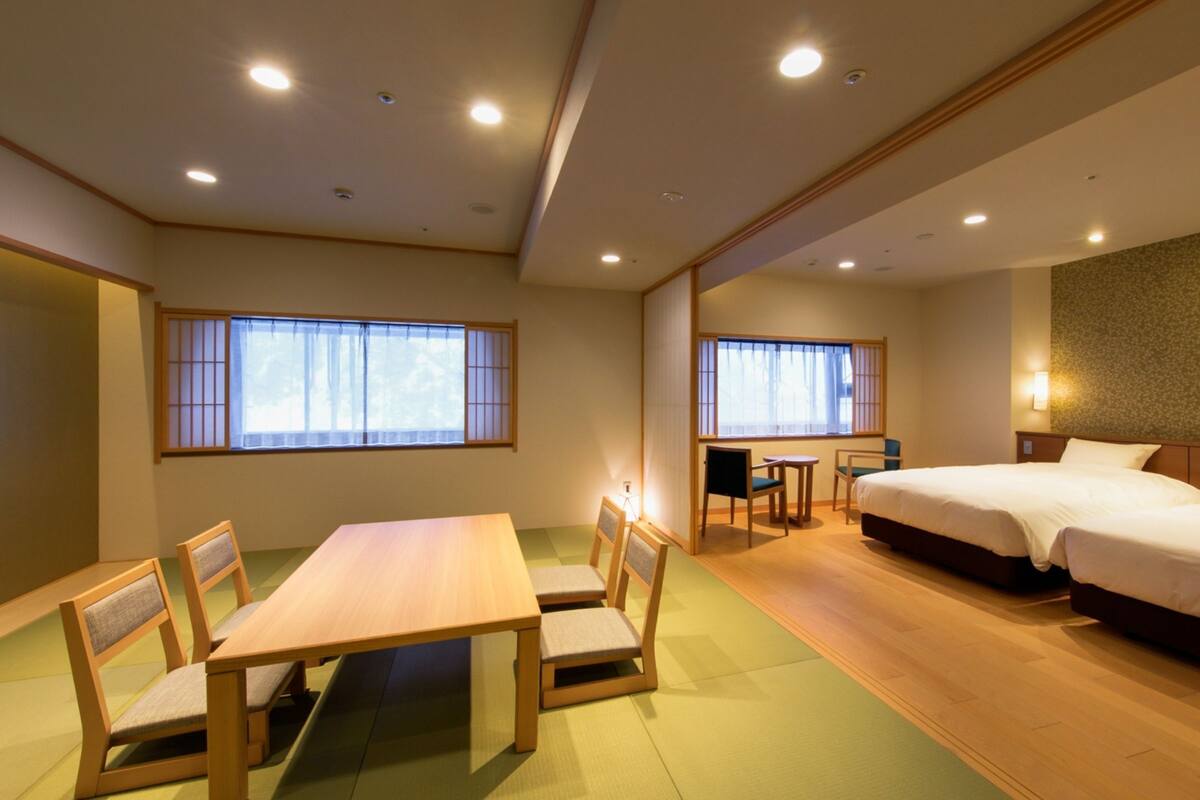 main tower deluxe japanese-western room river side, non smoking | 1 bedroom, in-room safe, free wifi, bed sheets