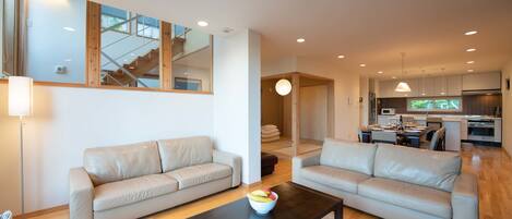 Flat-screen TV, DVD player