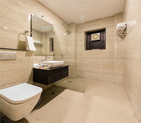 Shower, free toiletries, bathrobes, slippers. Hotel Ashish Palace