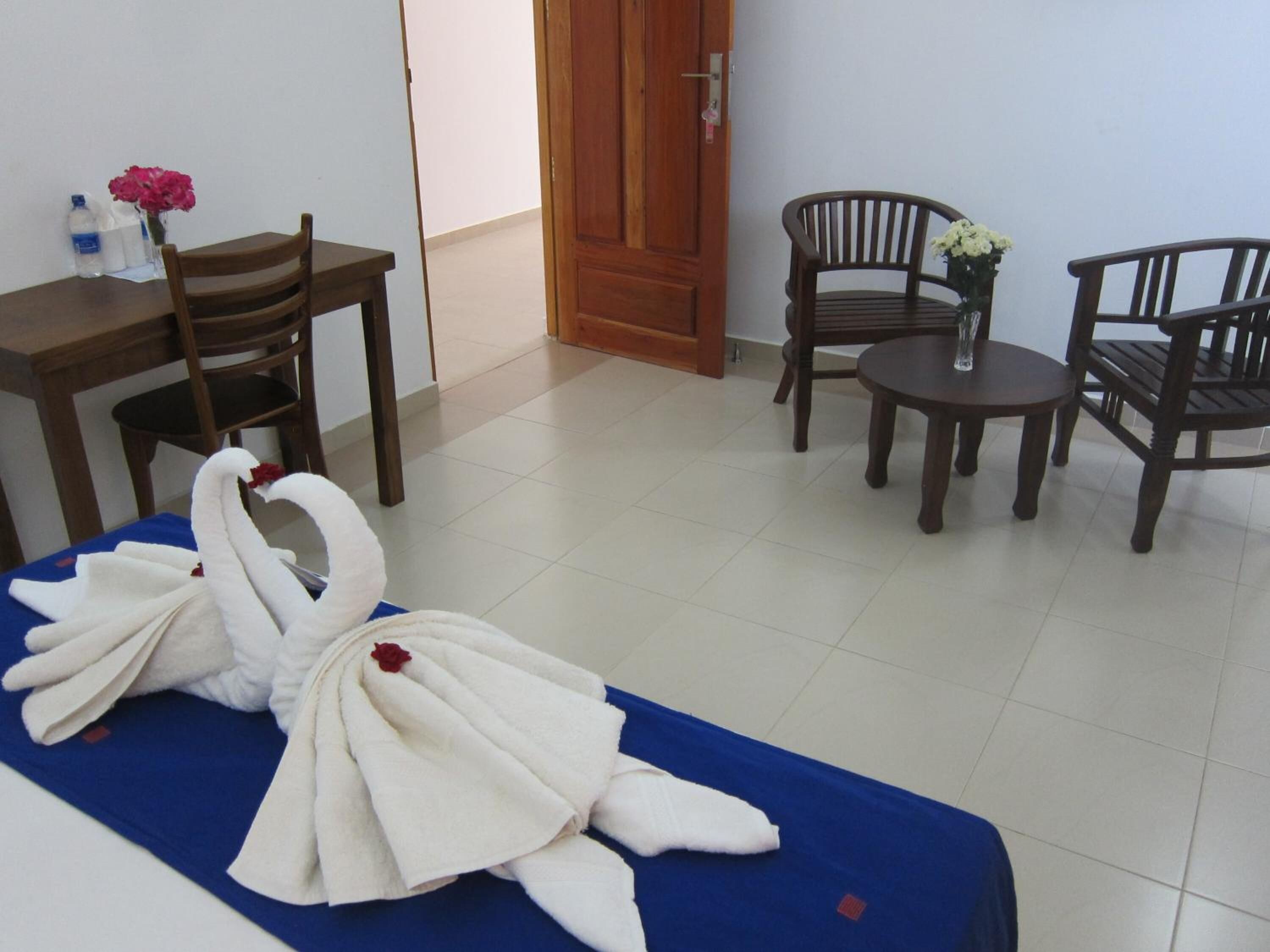 individually furnished, desk, laptop workspace, iron/ironing board