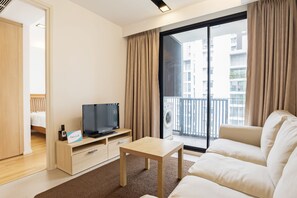 Standaard appartement, 1 slaapkamer | 1 slaapkamer, verduisterende gordijnen, gratis wifi, beddengoed