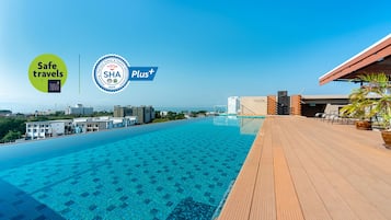 Outdoor pool, open 7:00 AM to 7:00 PM, pool loungers