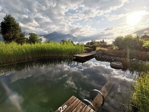 Una piscina al aire libre de temporada, una piscina natural