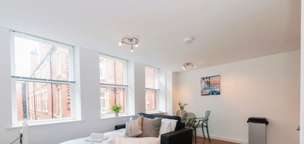 Appartement Premium, 1 chambre | Salle de séjour | Télévision à écran plat