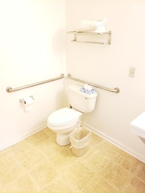 Standard Room, 1 Bedroom, Accessible, Refrigerator & Microwave | Bathroom amenities | Combined shower/tub, free toiletries, towels