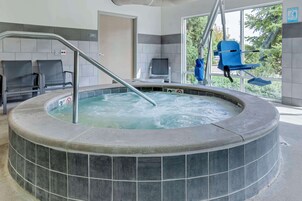 Indoor pool, open 8 AM to 10 PM, sun loungers