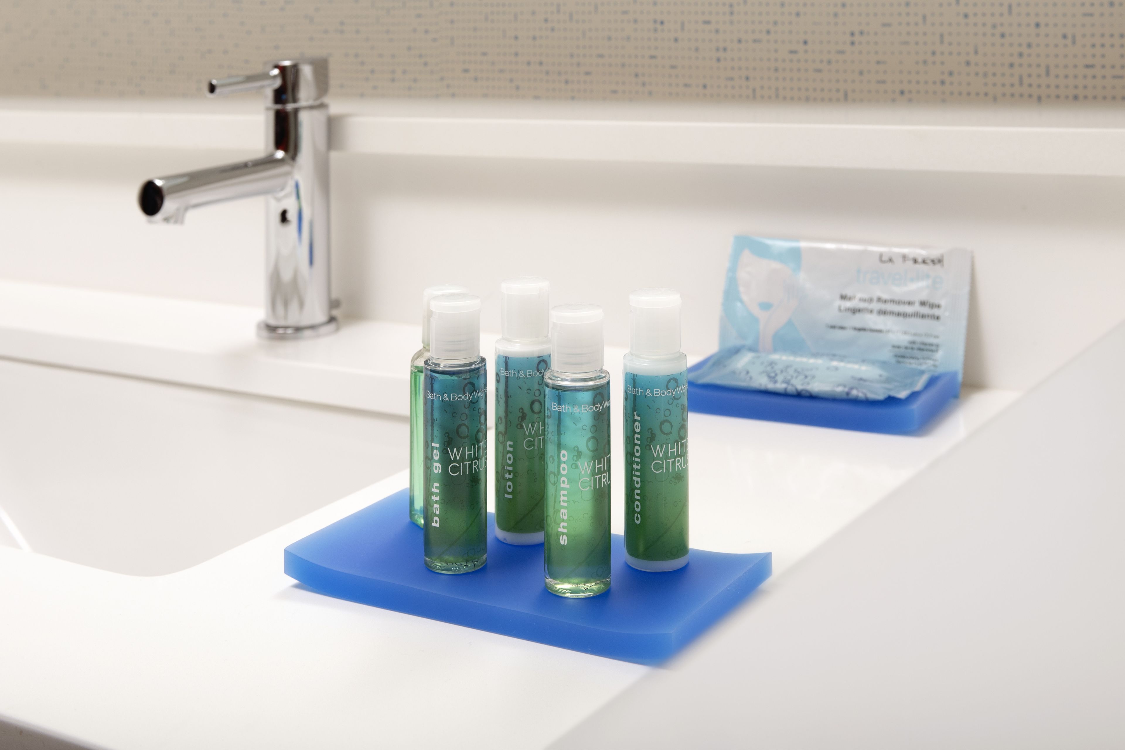 free toiletries, hair dryer, towels