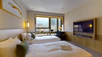 Habitación Deluxe con 2 camas individuales | Caja fuerte, escritorio, cortinas opacas y sistema de insonorización