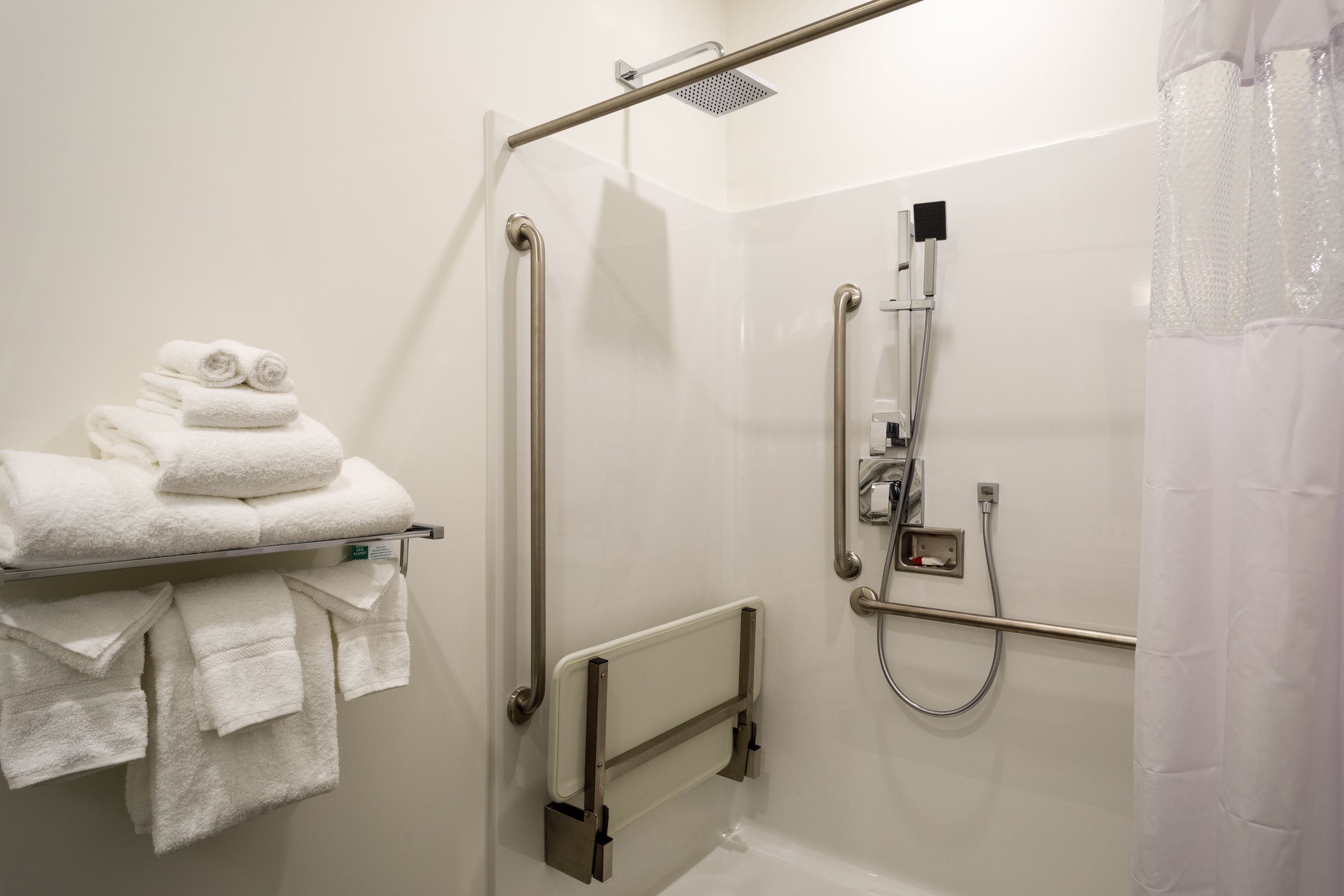 room, 1 king bed, accessible, non smoking | bathroom shower