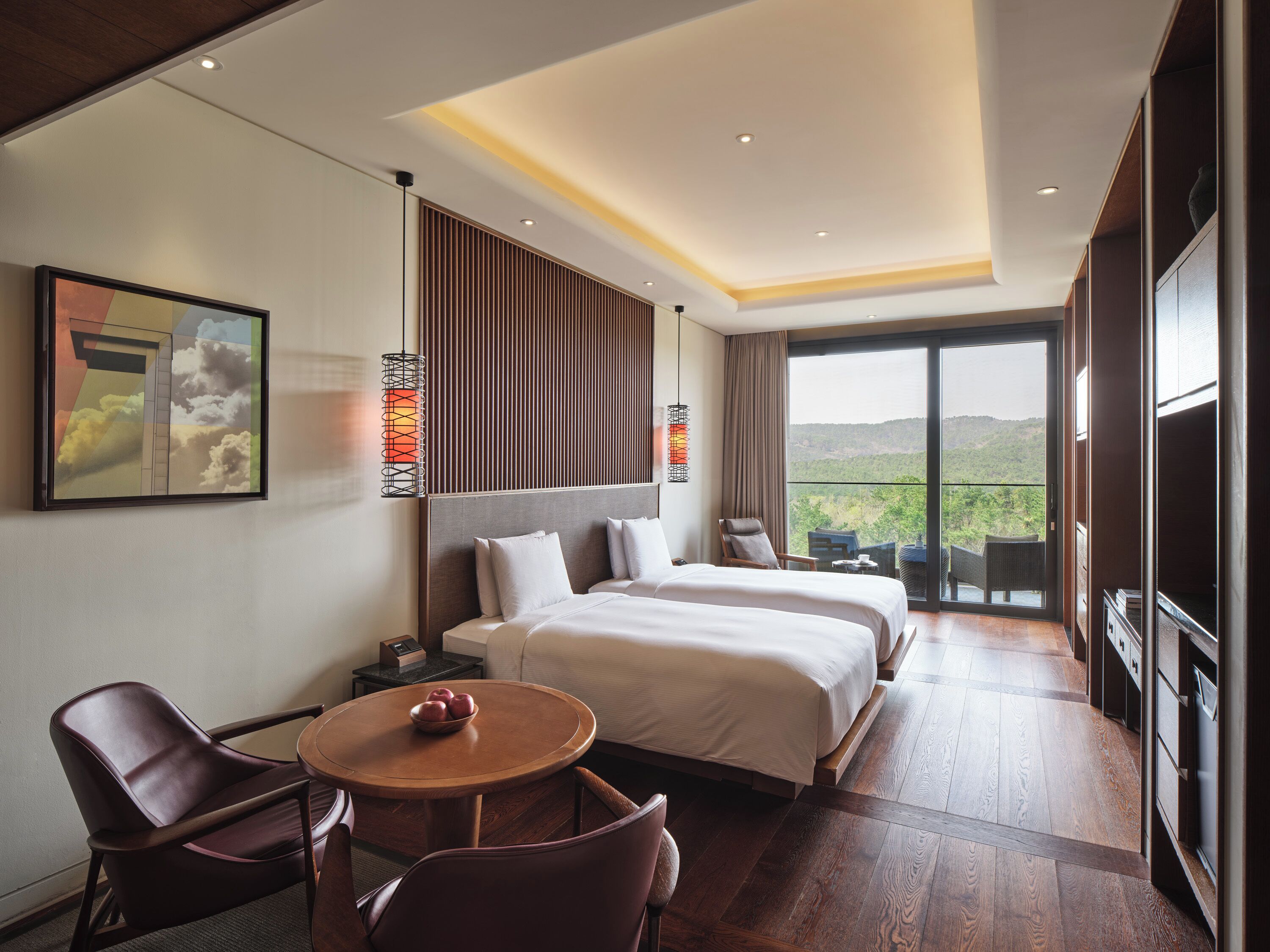 Biancheria da letto di alta qualità, copriletto in piuma, minibar