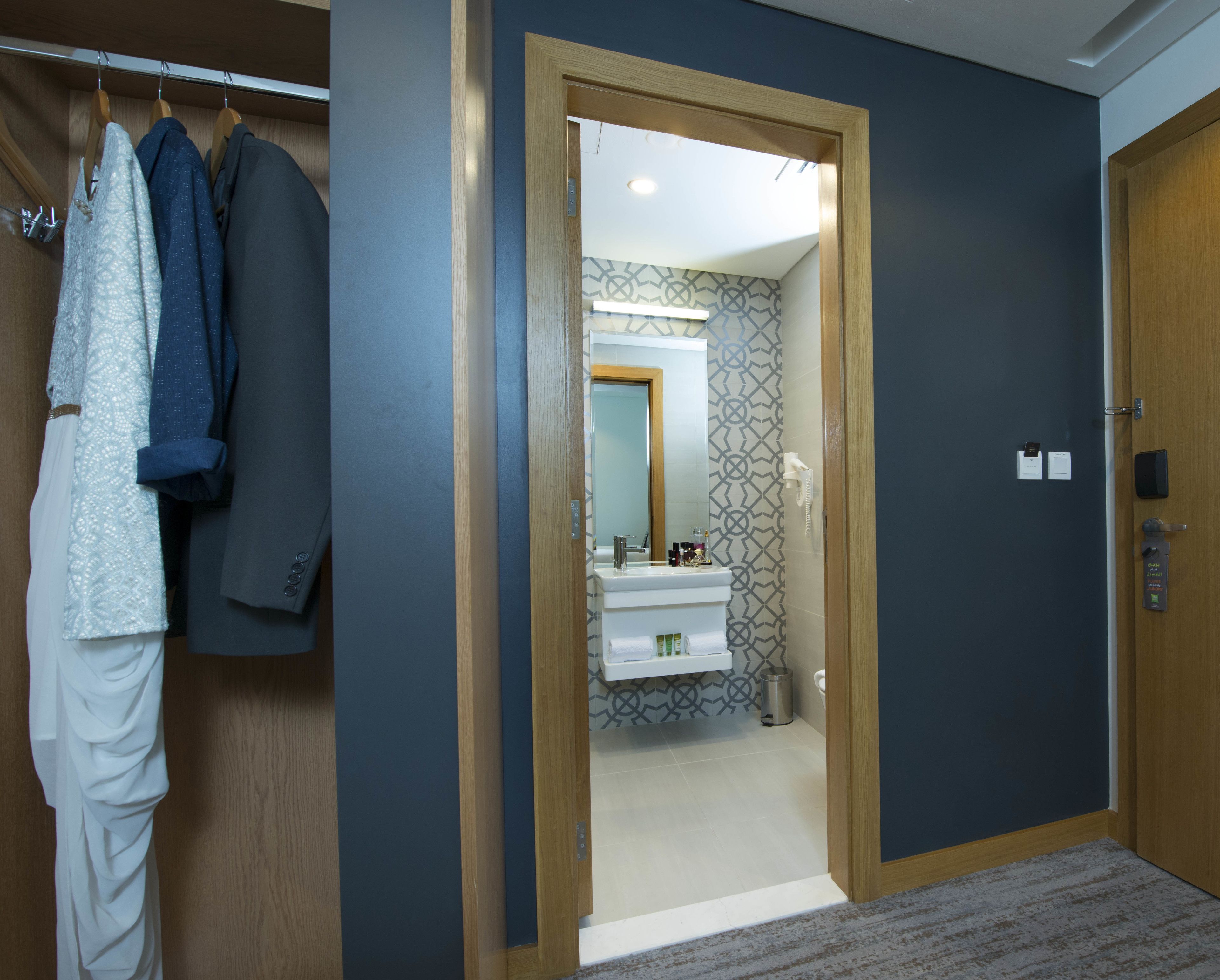 shower, eco-friendly toiletries, hair dryer, towels