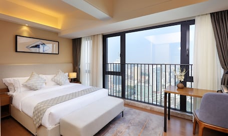 Executive Apartment, 2 Bedrooms | In-room safe, desk, blackout drapes, iron/ironing board