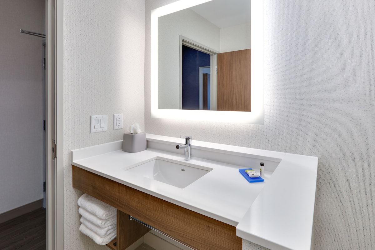 free toiletries, hair dryer, towels