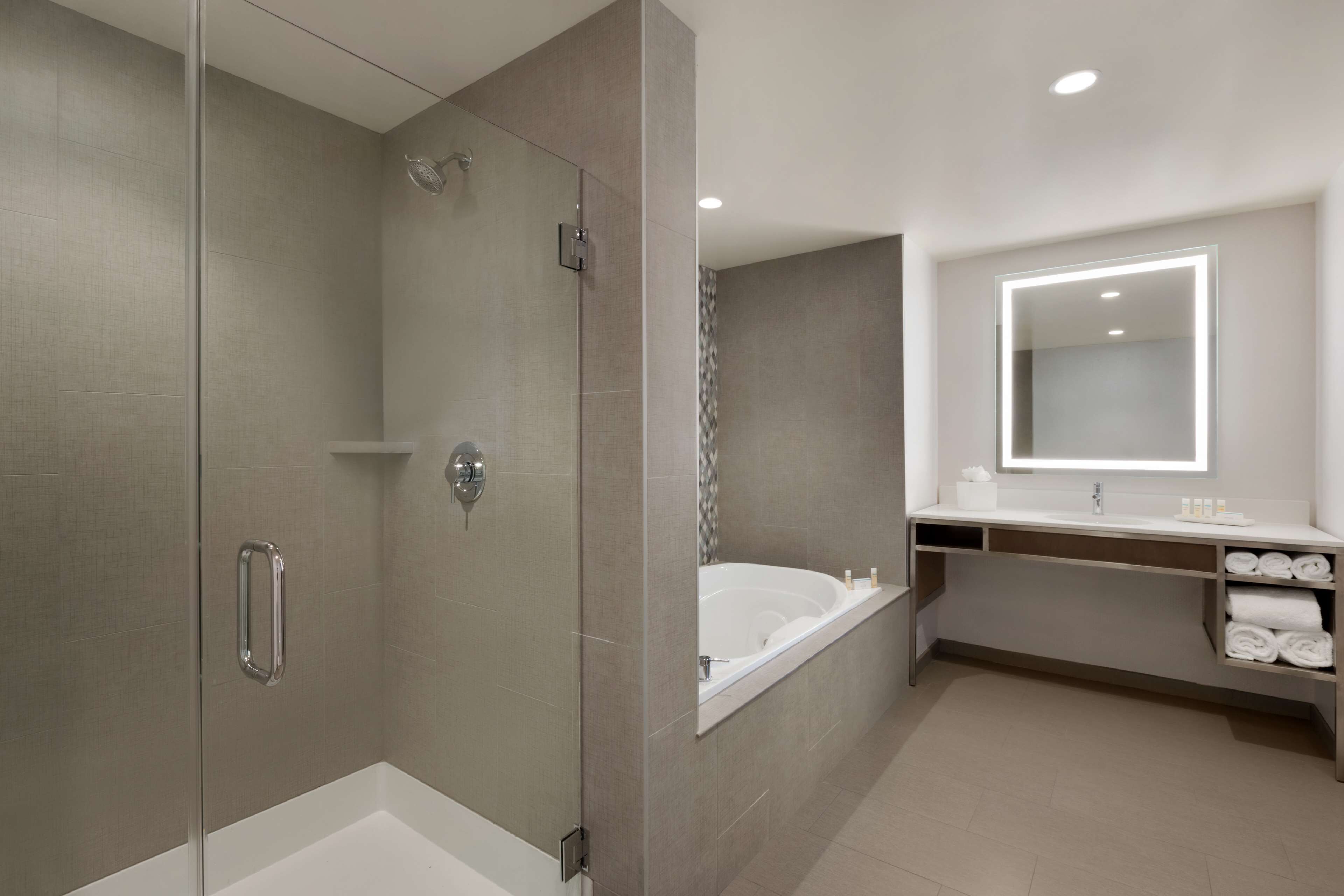 suite, 1 king bed, non smoking | bathroom | free toiletries, hair dryer, towels